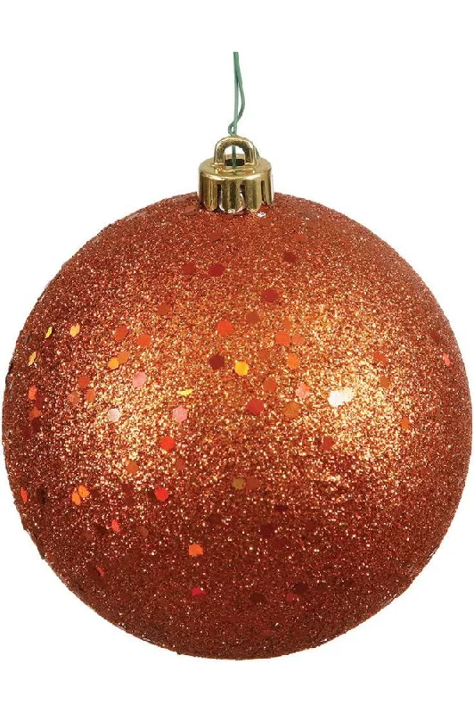 Burnish Orange Sequin Ball Ornaments (6 pack)