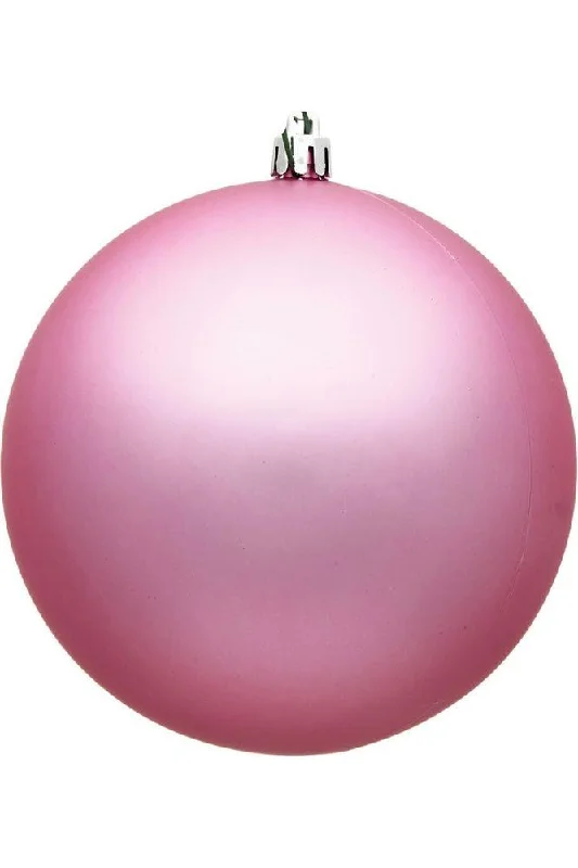 4" Pink Matte Ball Christmas Tree Ornament (6 pack)