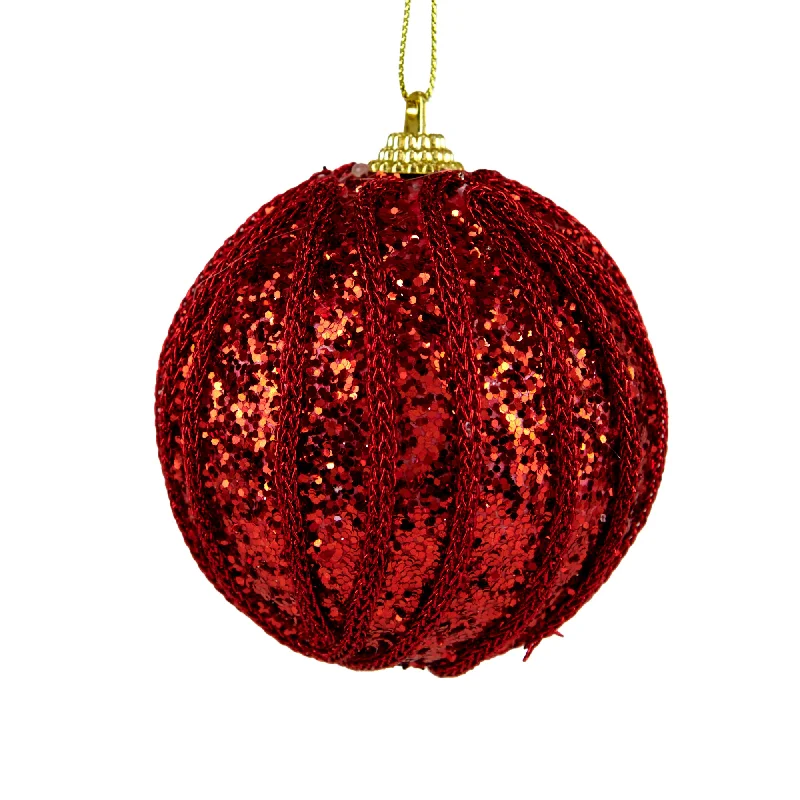 Christmas Bauble, Red On Red #31- 8cm