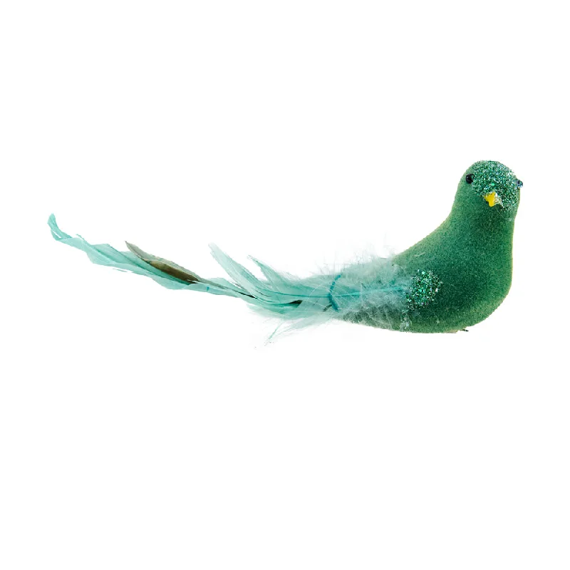 Christmas Feather Bird, 2 Assorted- Green