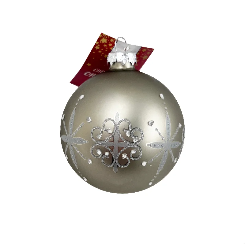 Christmas Glass Bauble, Gold Trio- 8cm