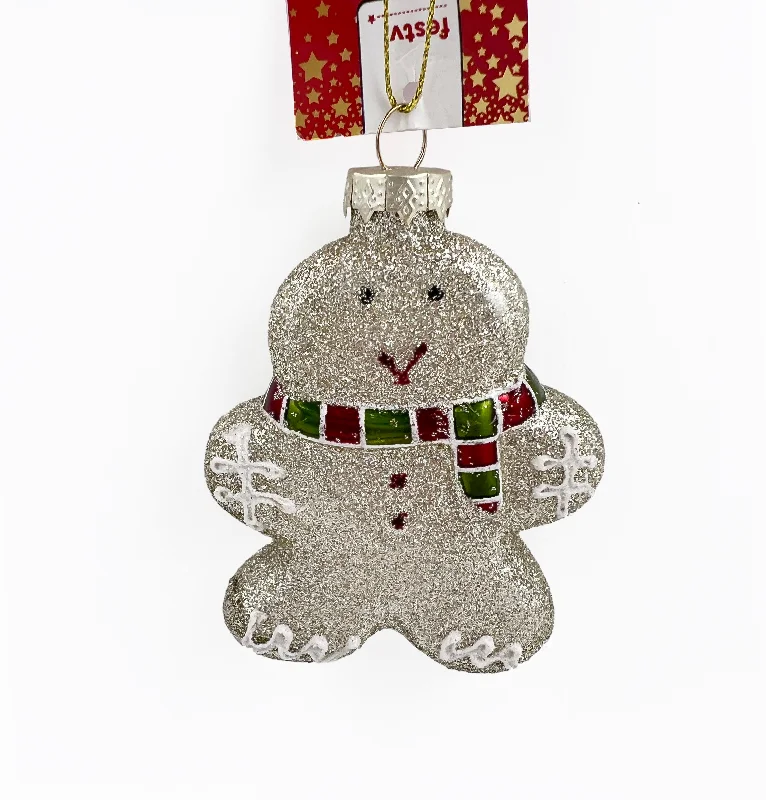 Christmas Glass Figure, Gingy- 6.2x9.5x10.8cm