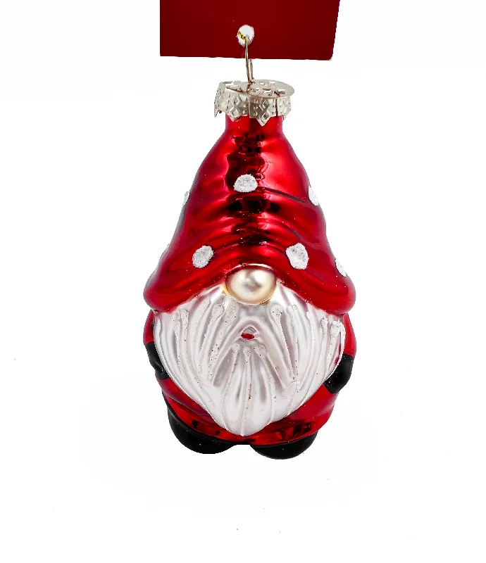 Christmas Glass Figure, Red Elf- 6.3x5.9x10cm