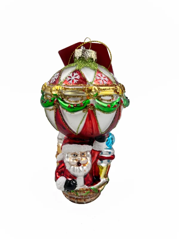 Christmas Glass Figure, Santa With Sack- 7.4x7x10.5cm