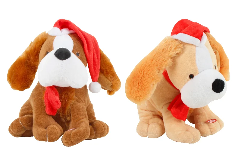 Christmas Singing Dancing Puppy 2 Assorted- 26x25x25cm